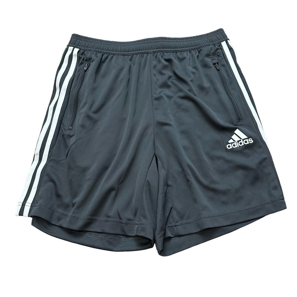 Adidas Mens D2M Designed 2 Move 3-Stripes Gym Soccer Shorts Gray GM2146 Sz M